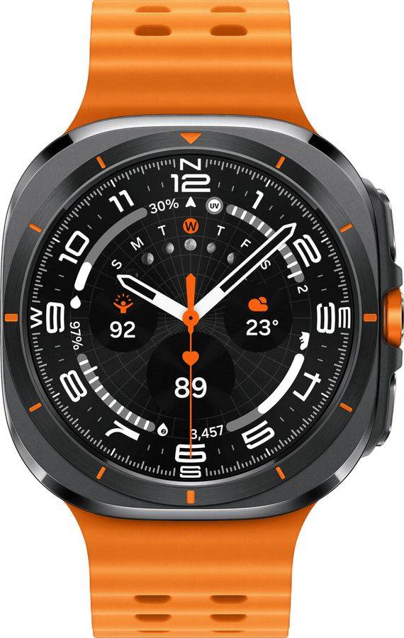 Samsung Galaxy Watch Ultra - 47 mm - Titan - intelligente Uhr mit Marineband - Gummi - Orange - Bandgröße: S/M/L - Anzeige 3.8 cm (1.5")
