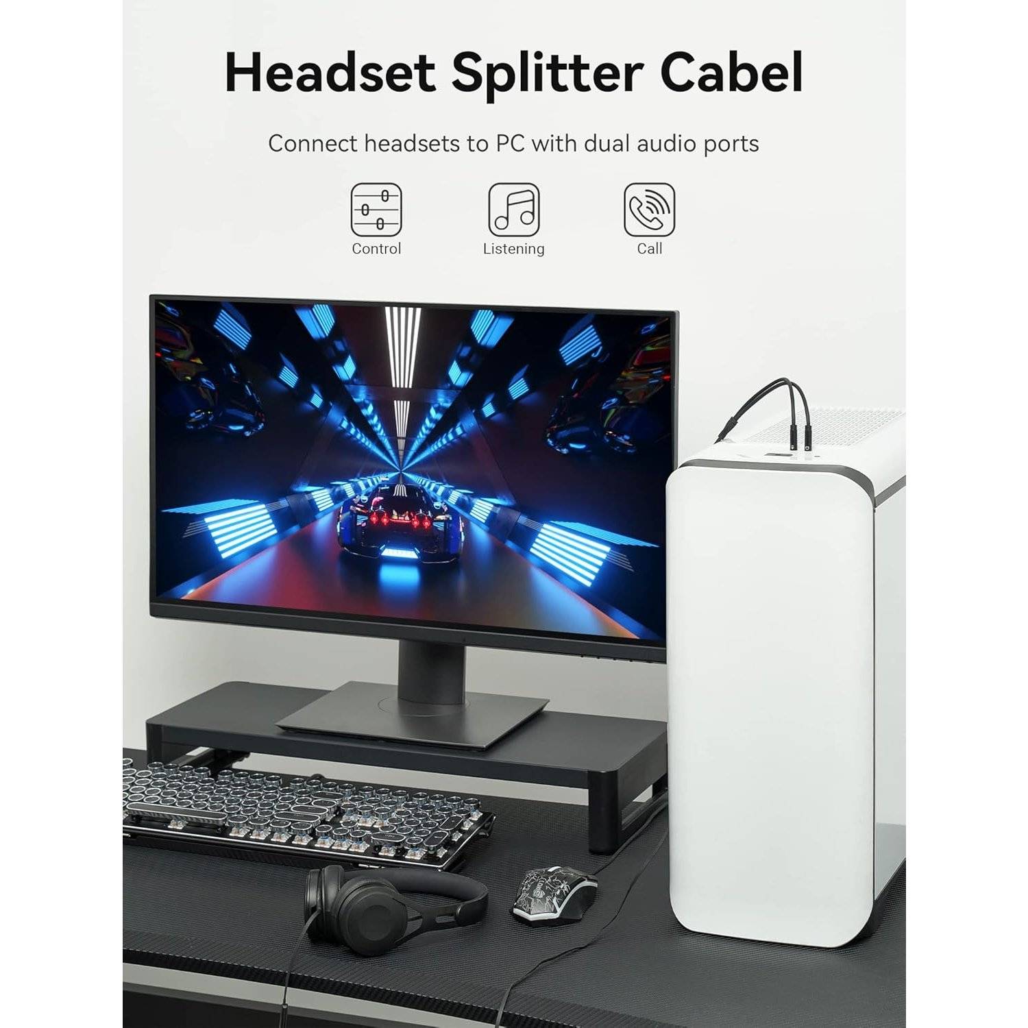 Kopfhörer-Splitter, 3,5-mm-Buchse auf 2 3,5-mm-Stecker