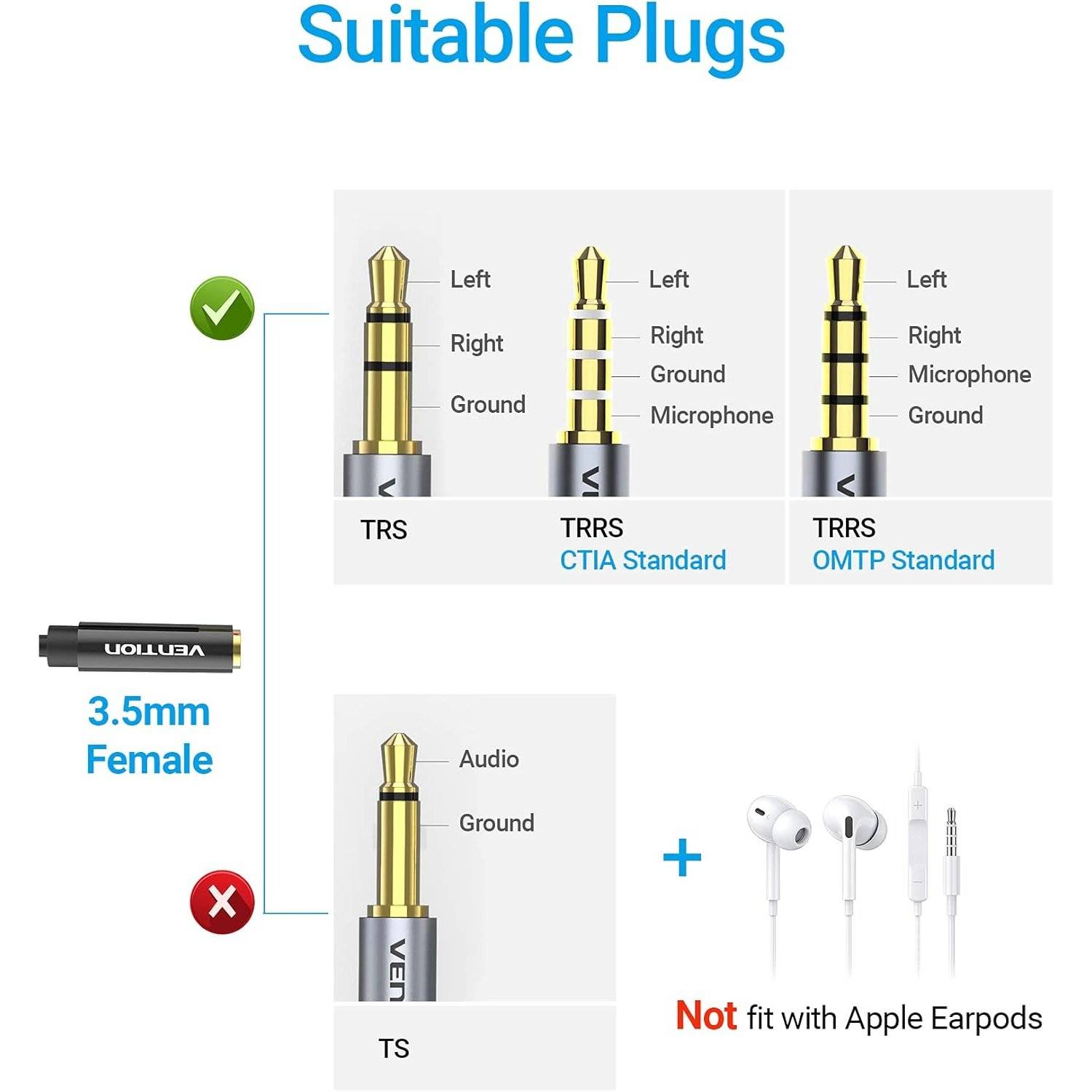 Kopfhörer-Splitter, 3,5-mm-Buchse auf 2 3,5-mm-Stecker
