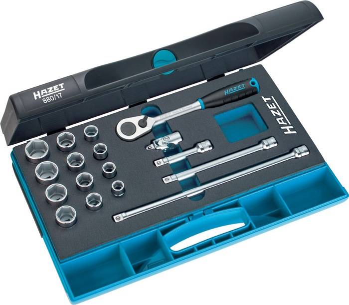 Steckschlüssel-Satz 880/17, 17-tlg. Antr. 3/8Zoll, SmartCase, Anz. WKZ:17, HAZET