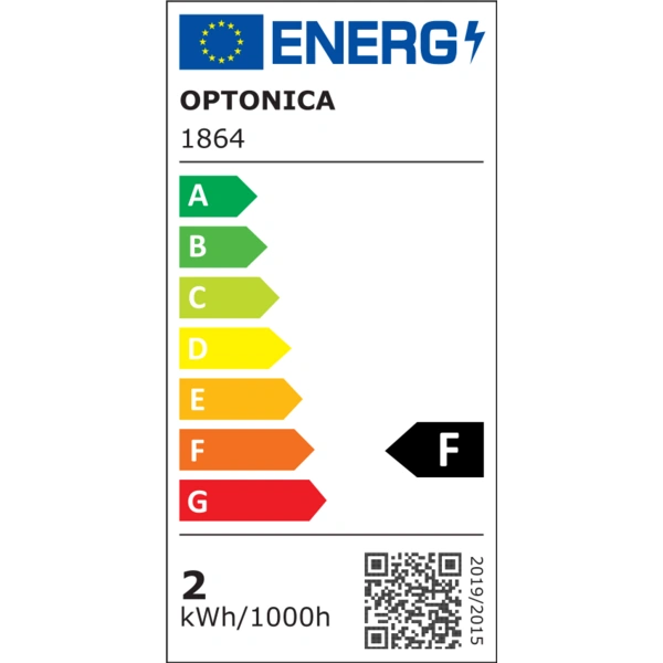 OPTONICA LED-Lampe 1864 Fil, E27, G45, EEK F, 2W, 200lm, 6000K OPTONICA LED-Lampe 1864 Fil, E27, G45, EEK F, 2W, 200lm, 6000K