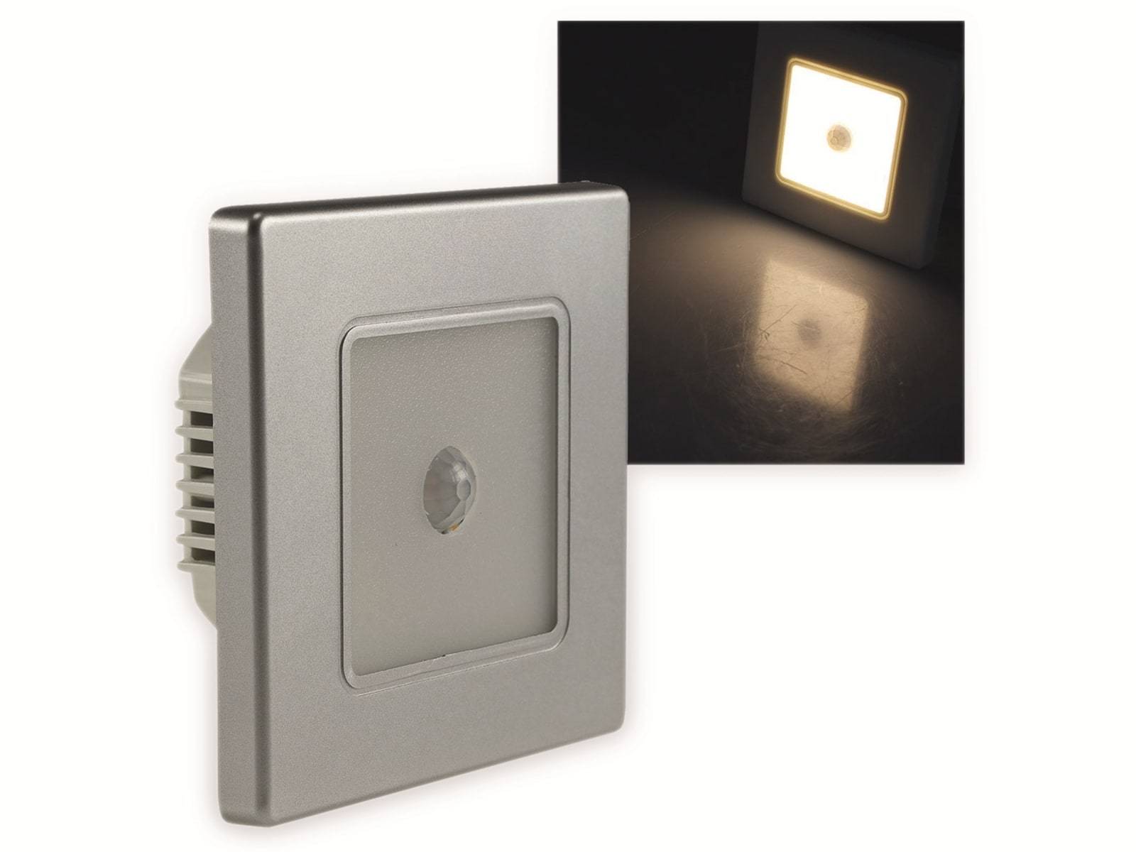 CHILITEC LED-Einbauleuchte EBL 86 PIR, 2,5 W, 3000 K, warmweiß, Rahmen silber