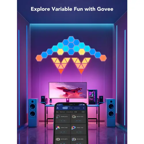 GOVEE LED-Panel Glide Hexa Light, EEK: G, Erweiterungsset, RGB, 2 Stück GOVEE LED-Panel Glide Hexa Light, EEK: G, Erweiterungsset, RGB, 2 Stück