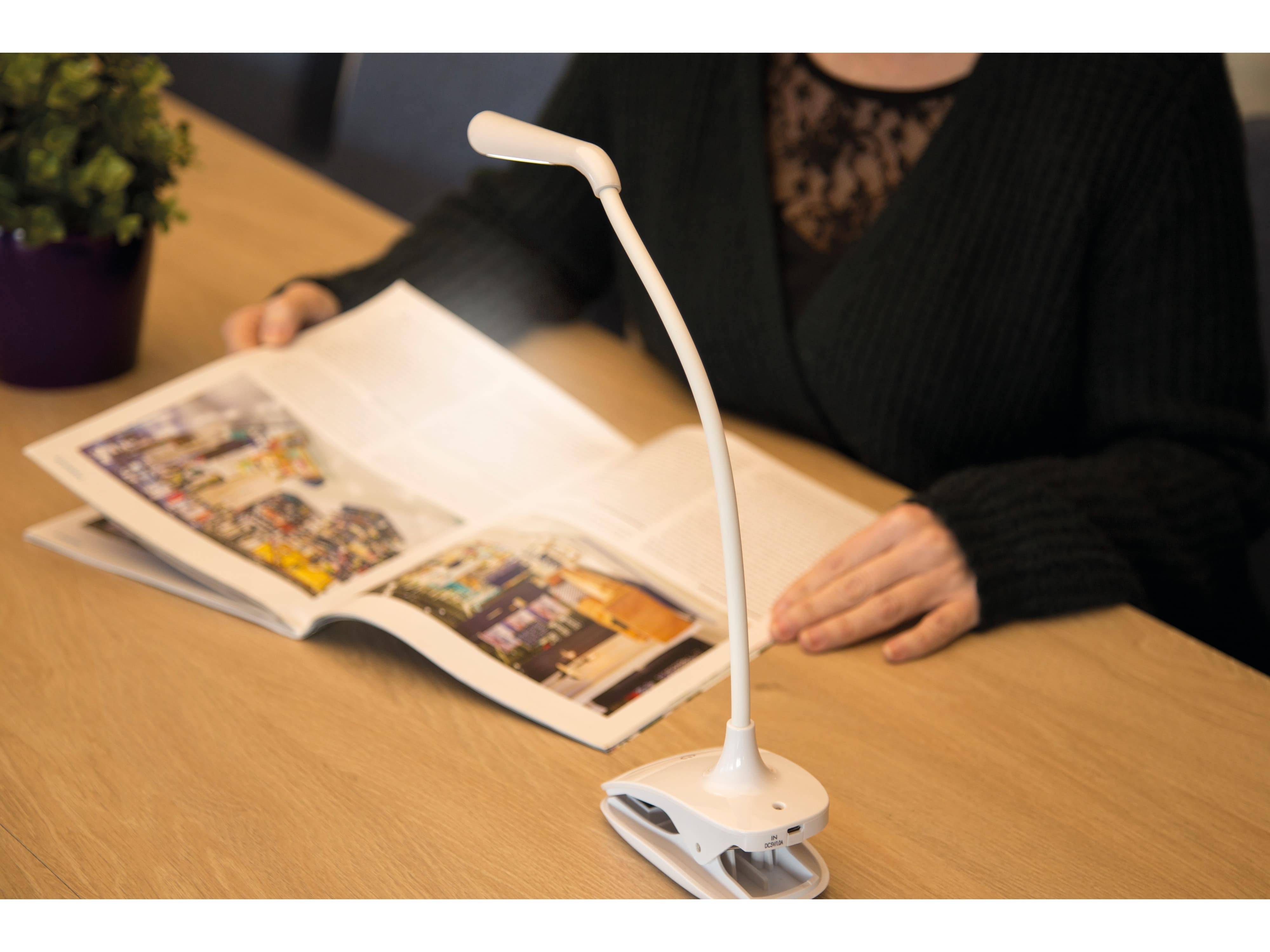FYSIC LED-Leuchte FL-11, mit Klemme, aufladbar, weiß