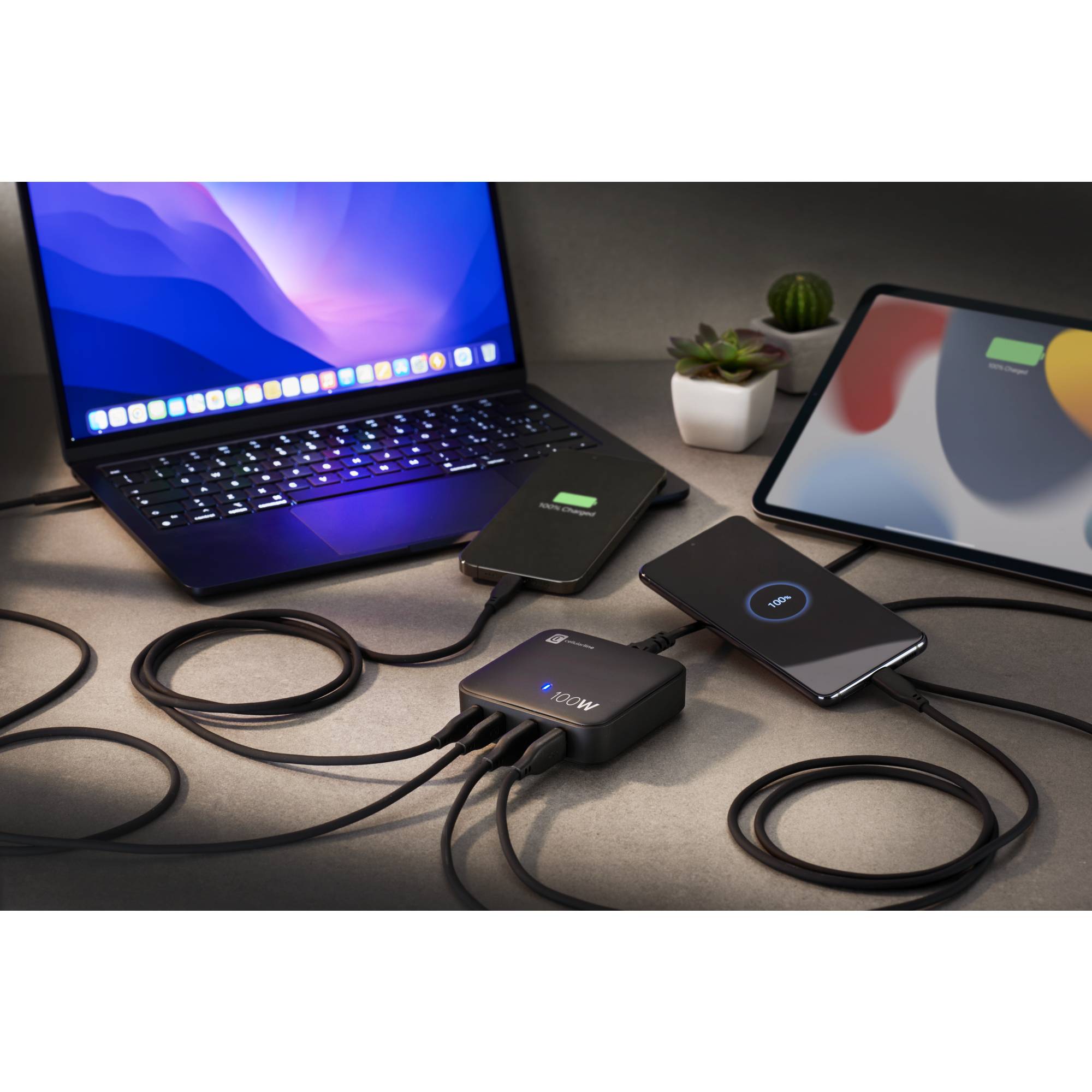 cellularline Ladegerät ACHUSBGAN4PD100WK