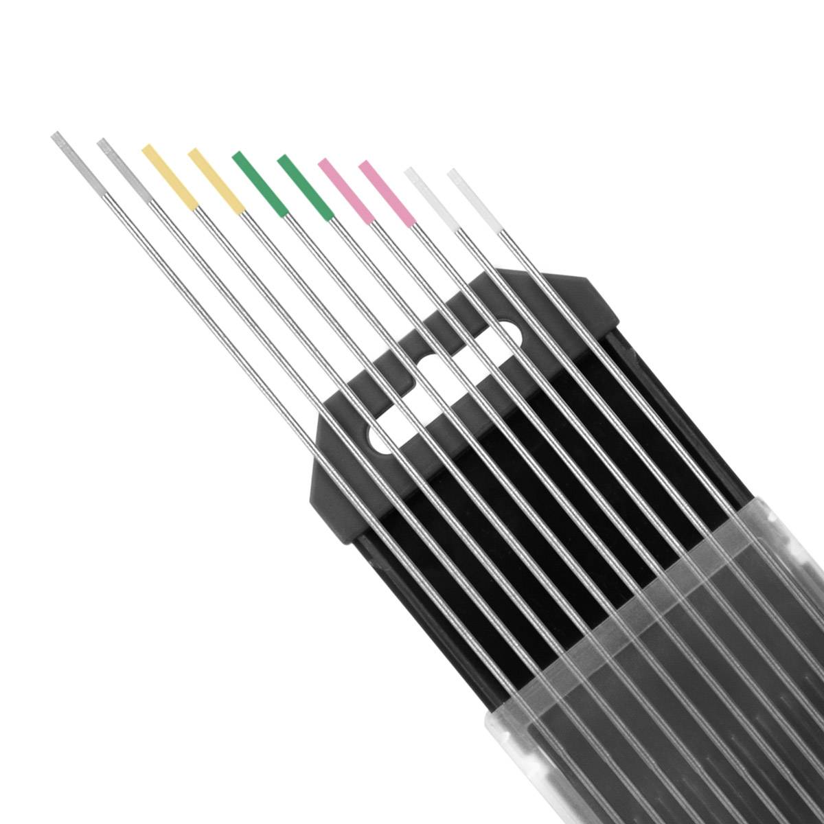 STAHLWERK Wolframelektroden Gold, Grau, Pink, Weiß, Grün 1,6 mm je 2 im 10er Set