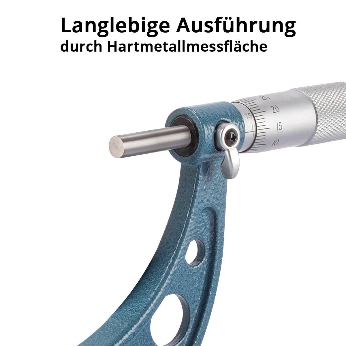 STAHLWERK Bügelmessschraube 4er Set Messbereich 0-25, 25-50, 50-75, 75-100 mm