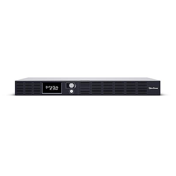 Vorderansicht eines schwarzen Rack-Mount-Stromversorgungsgeräts/USV mit belüfteter Frontseite, kleinem digitalen Display mit der Anzeige „250