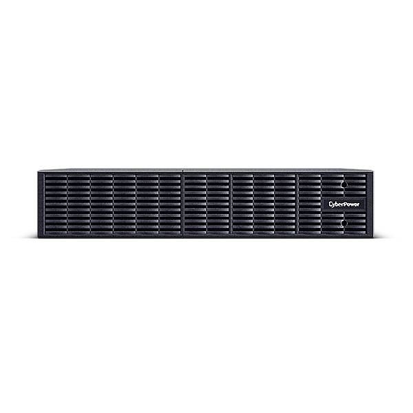 CyberPower Rackmount-Unterbrechungsfreie Stromversorgung Frontplatte auf schwarzem Hintergrund dargestellt.