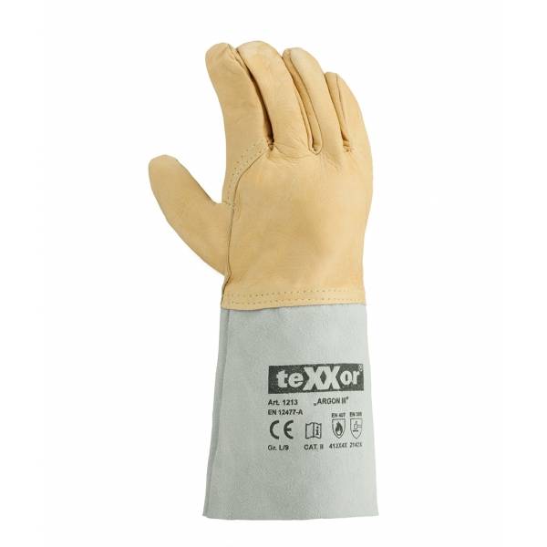 1213 texxor Schweißerhandschuh Argon III Rindnappaleder Premium 120 Paar Gr. 8