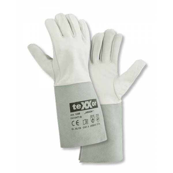 1228 texxor Schweißerhandschuh Argon I Schafsnappaleder 120 Paar Gr. 8