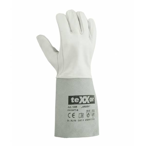 1228 texxor Schweißerhandschuh Argon I Schafsnappaleder 120 Paar Gr. 8