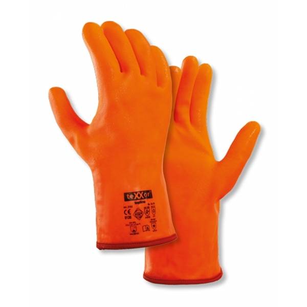2162 texxor Winterhandschuh Pvc Chemikalienhandschuh leuchtorange 60 Paar Gr. 10