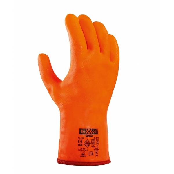 2162 texxor Winterhandschuh Pvc Chemikalienhandschuh leuchtorange 60 Paar Gr. 10