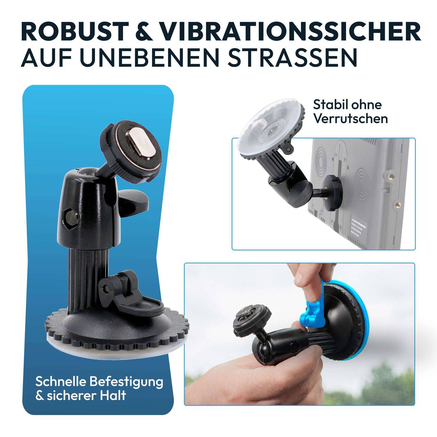 VSG24 Flexible Halterung für Rückfahrmonitore mit Saugnapf