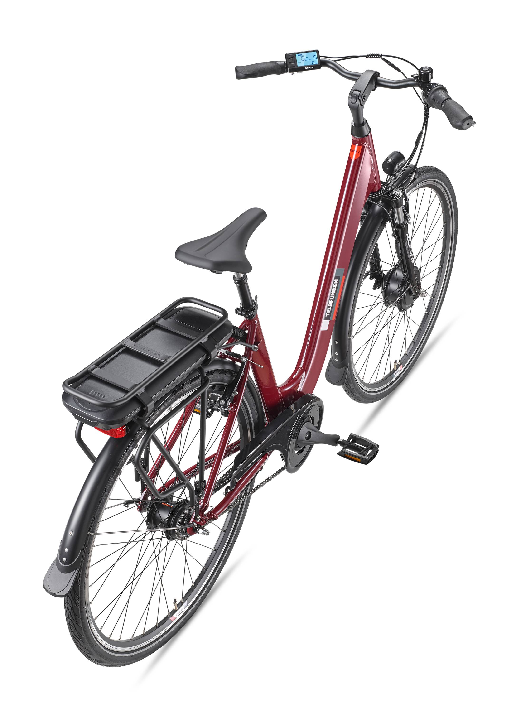 Telefunken City E-Bike | Elektrofahrrad 28 Zoll | 7-Gang Nabenschaltung | Frontmotor 250 W | 468 Wh Akku | EBike Pedelec