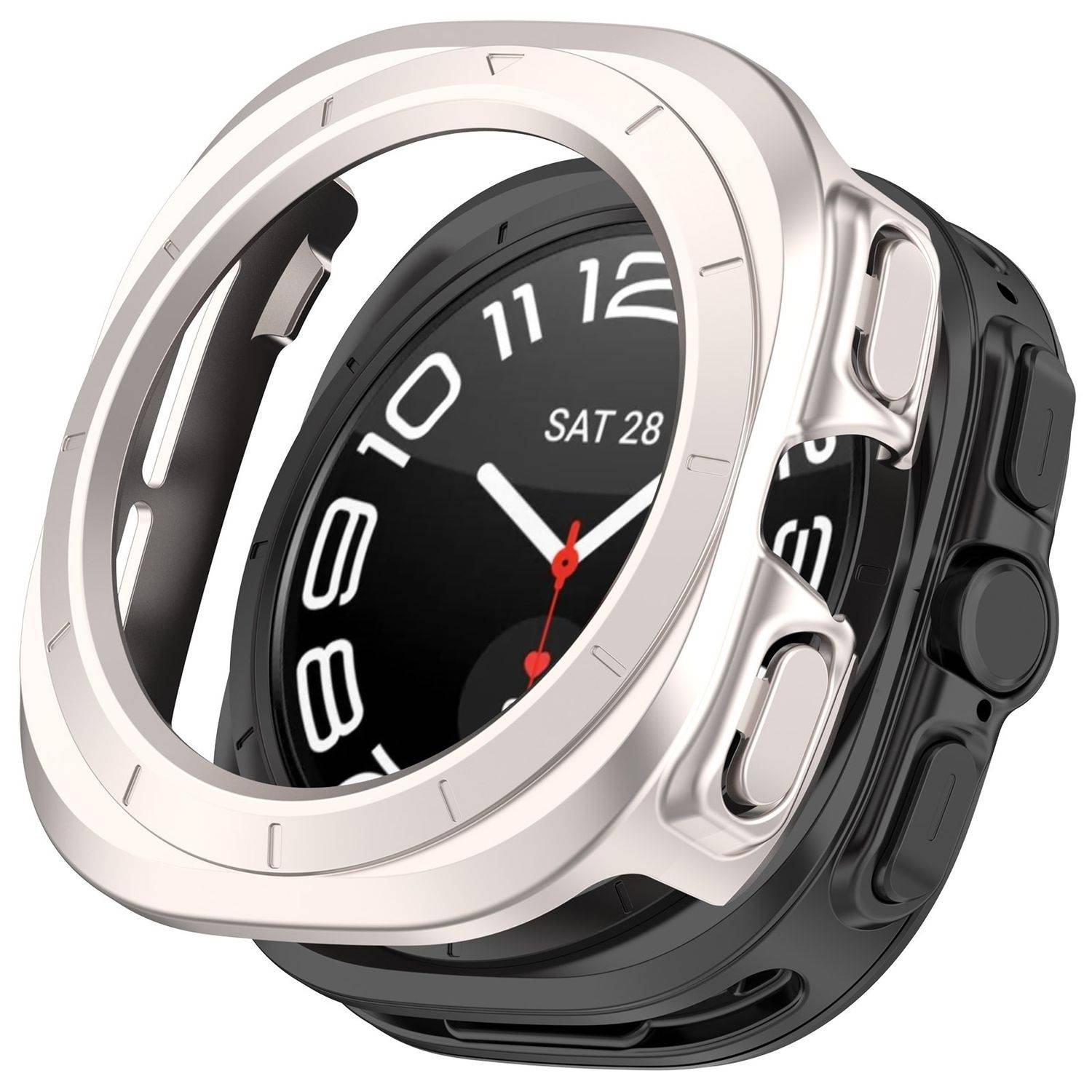 Für Samsung Galaxy Watch Ultra 47mm Kunststoff PC Gehäuse Hülle Beige