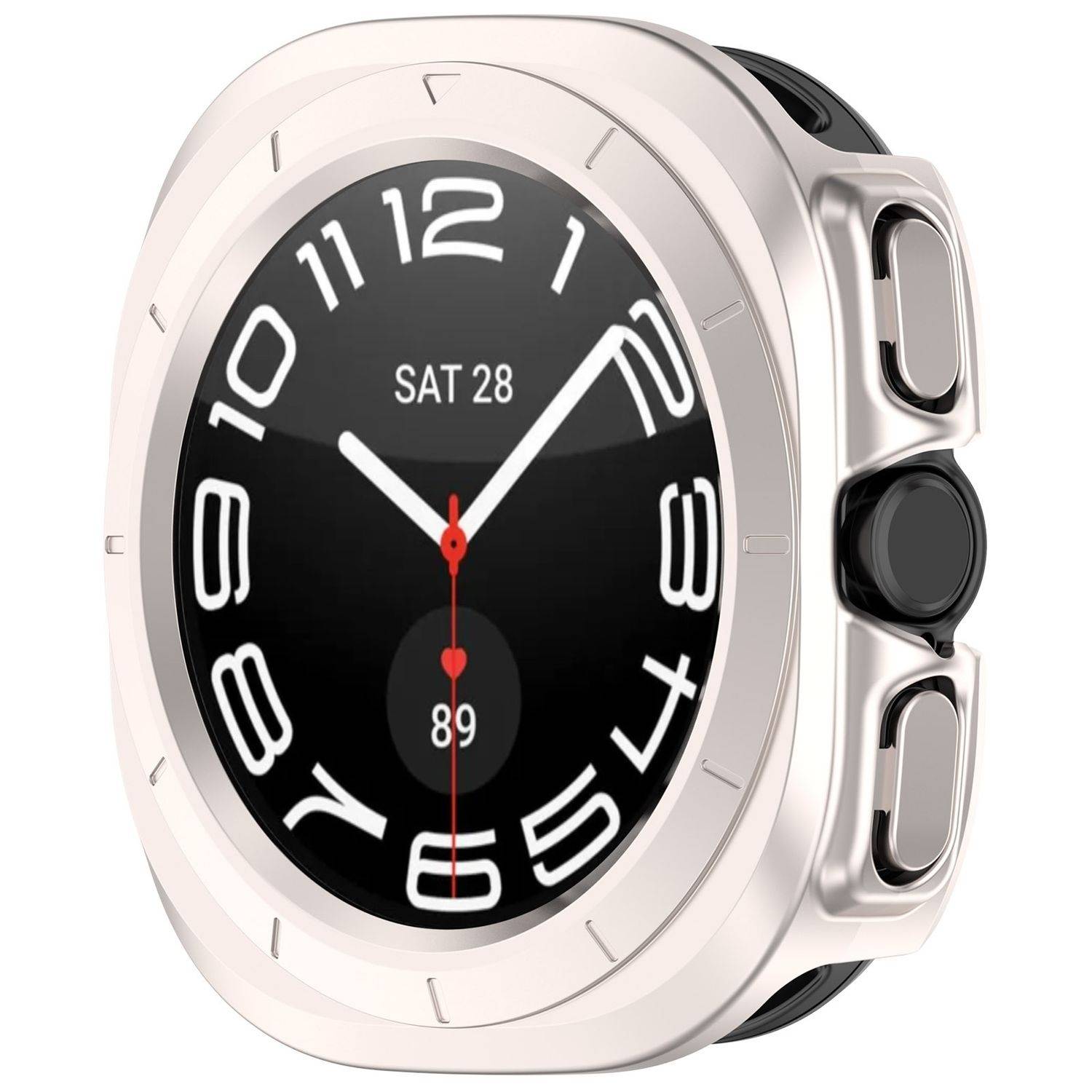 Für Samsung Galaxy Watch Ultra 47mm Kunststoff PC Gehäuse Hülle Beige