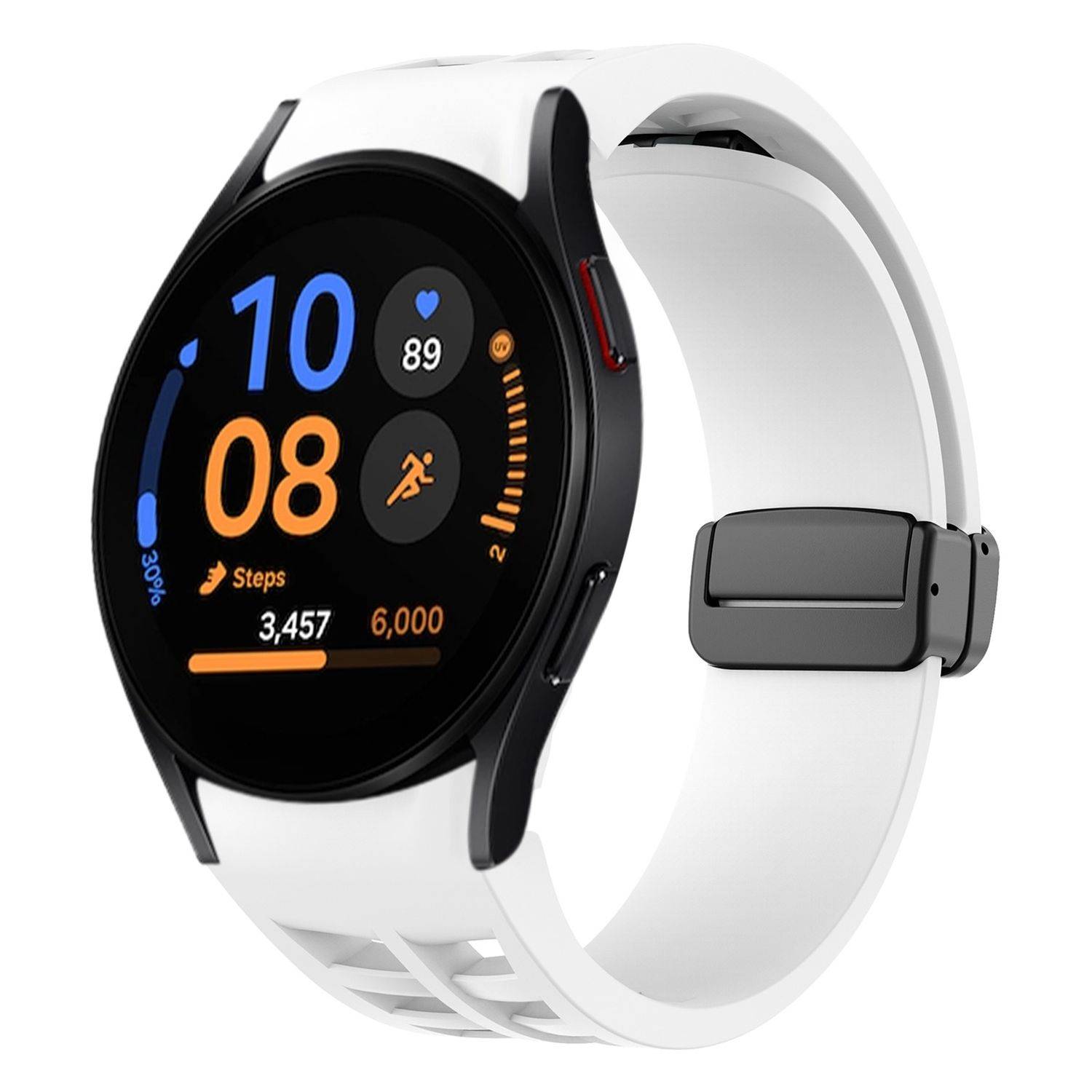 Für Samsung Galaxy Watch FE / 6 / 5 / 4 40mm Design Silikon Band Weiß