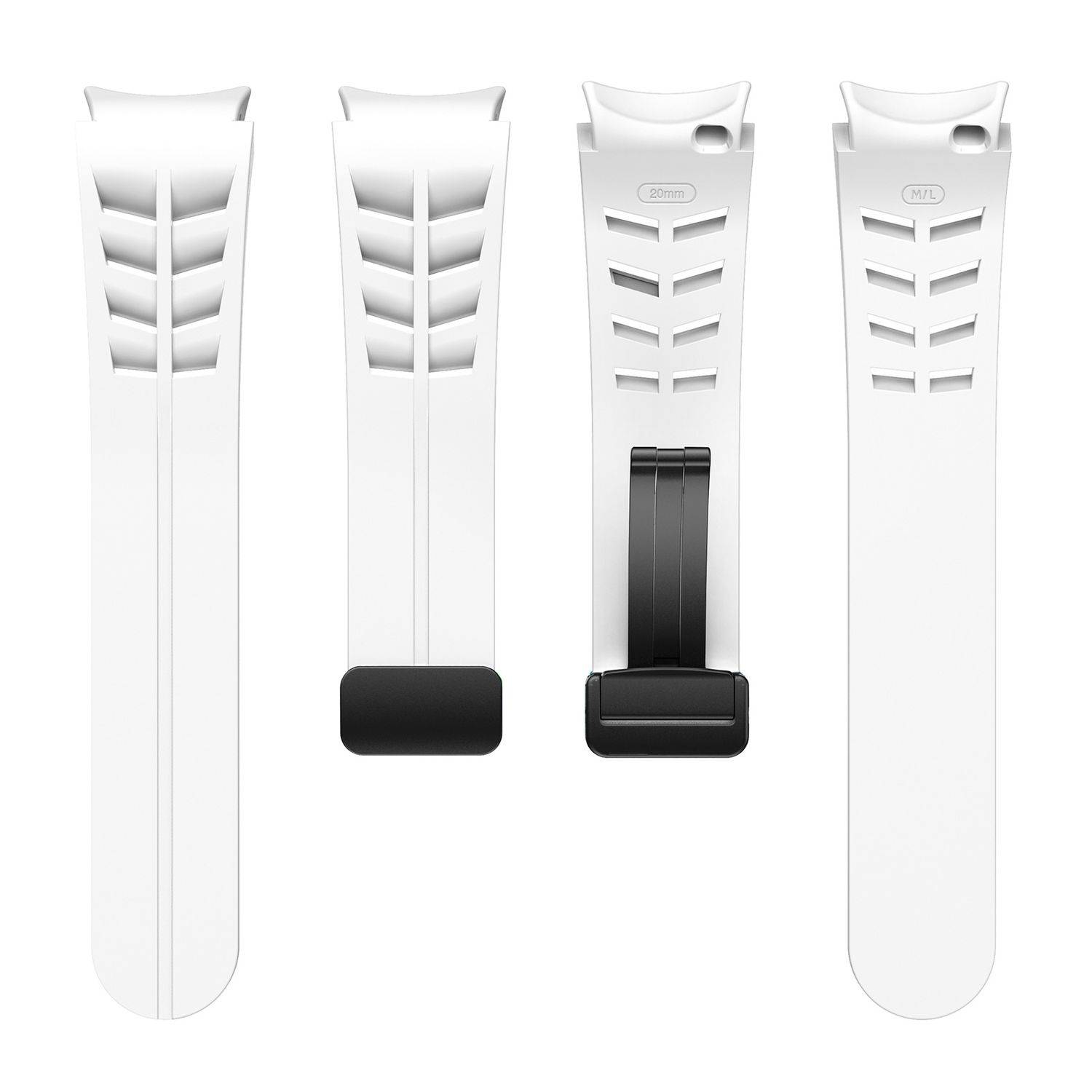 Für Samsung Galaxy Watch FE / 6 / 5 / 4 40mm Design Silikon Band Weiß