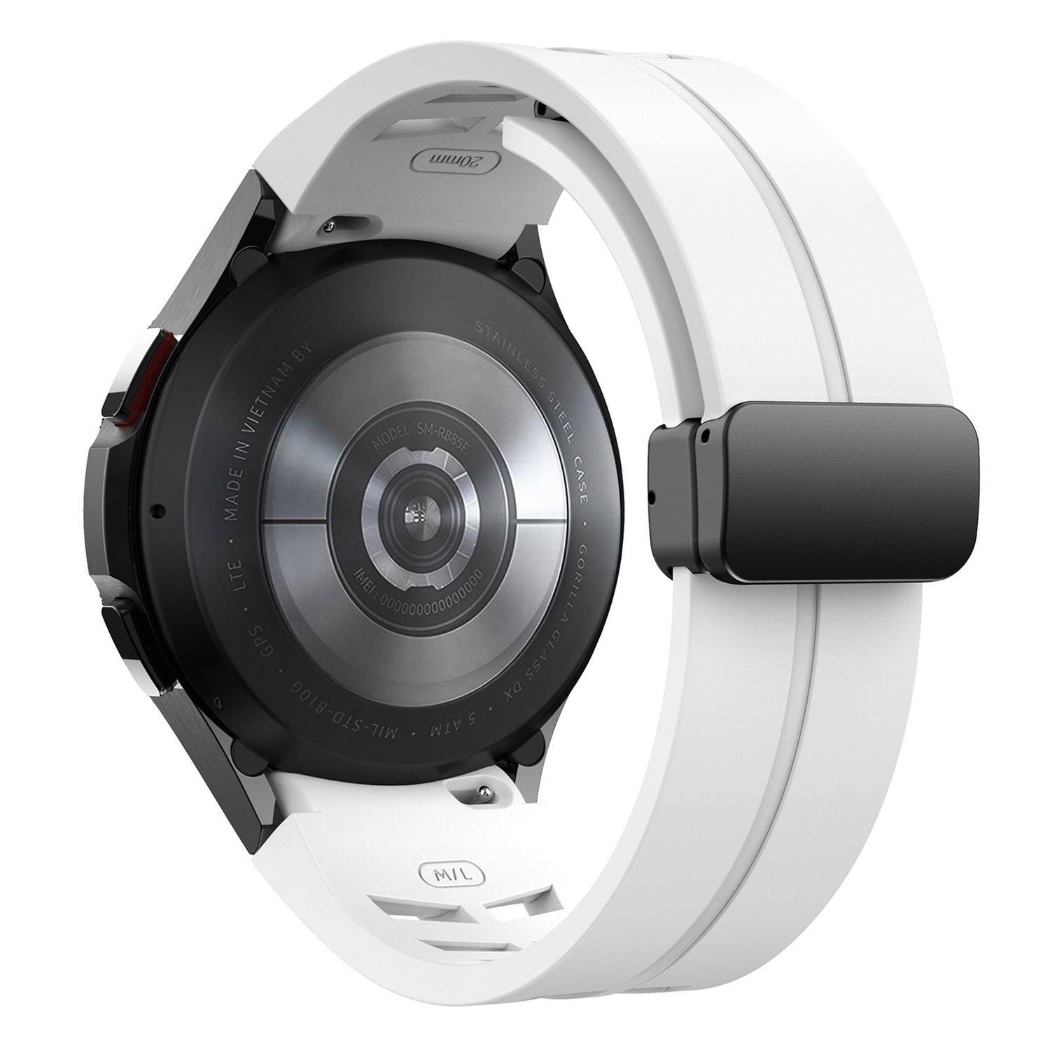 Für Samsung Galaxy Watch FE / 6 / 5 / 4 40mm Design Silikon Band Weiß