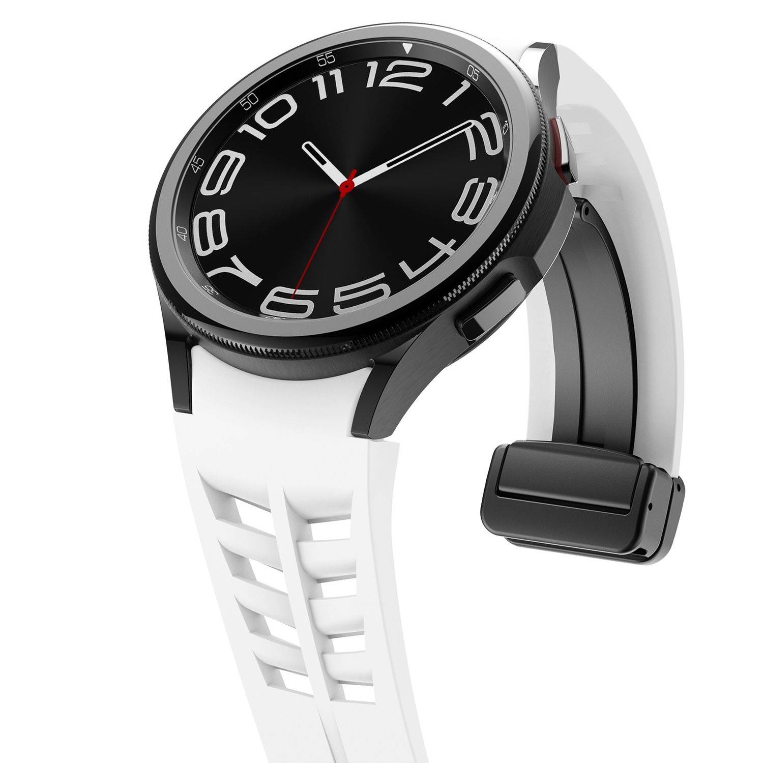 Für Samsung Galaxy Watch FE / 6 / 5 / 4 40mm Design Silikon Band Weiß