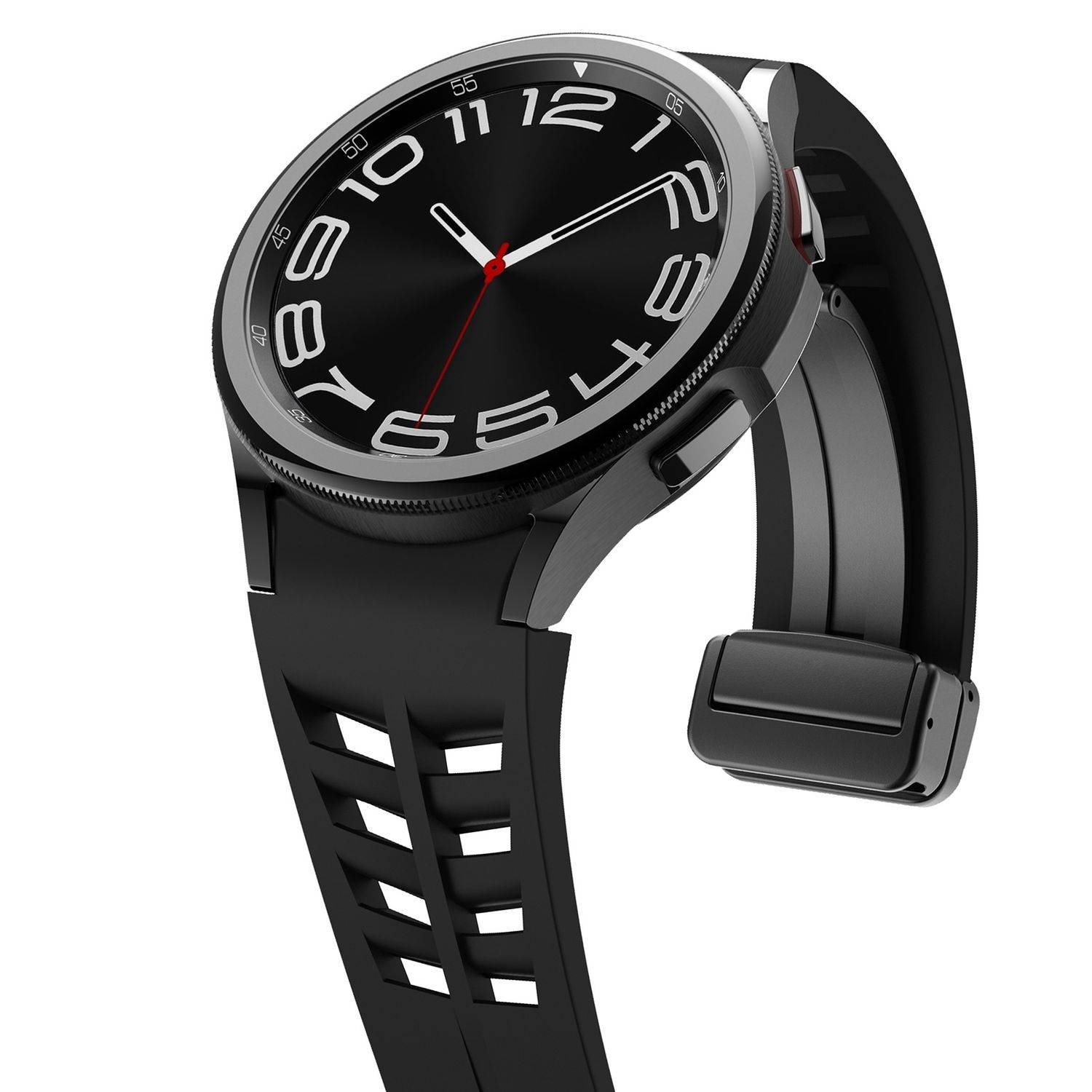 Für Samsung Galaxy Watch FE / 6 / 5 / 4 40mm Silikon Armband Schwarz