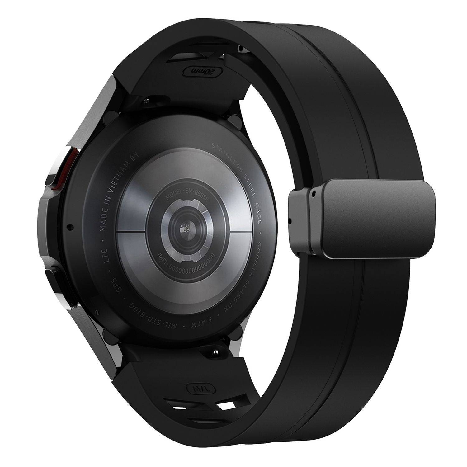 Für Samsung Galaxy Watch FE / 6 / 5 / 4 40mm Silikon Armband Schwarz