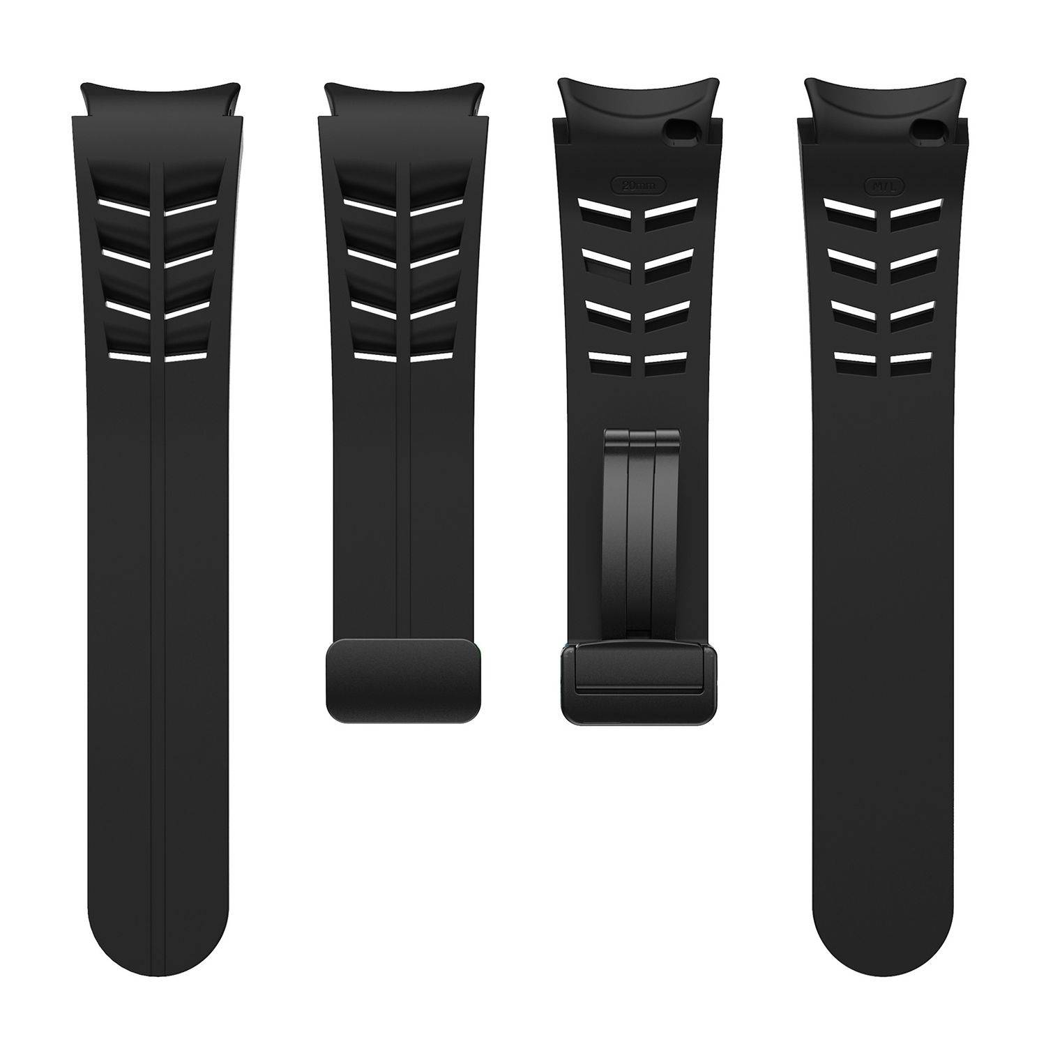 Für Samsung Galaxy Watch FE / 6 / 5 / 4 40mm Silikon Armband Schwarz