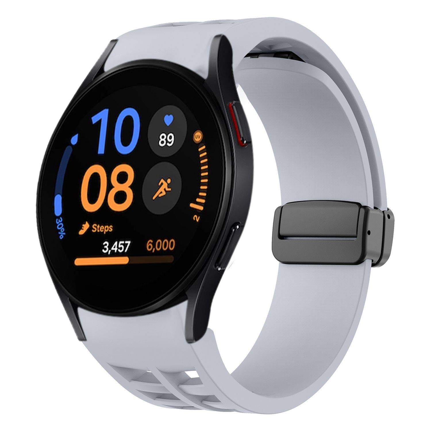 Für Samsung Galaxy Watch FE / 6 / 5 / 4 40mm Silikon Armband Hellgrau