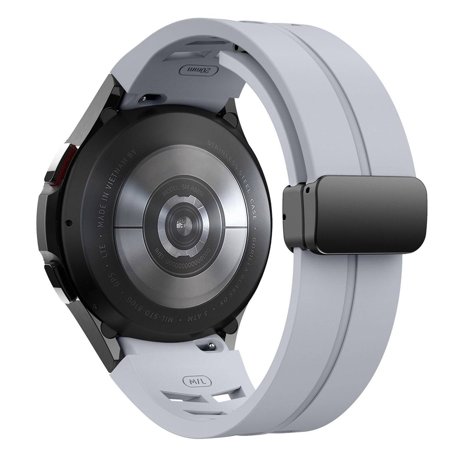 Für Samsung Galaxy Watch FE / 6 / 5 / 4 40mm Silikon Armband Hellgrau