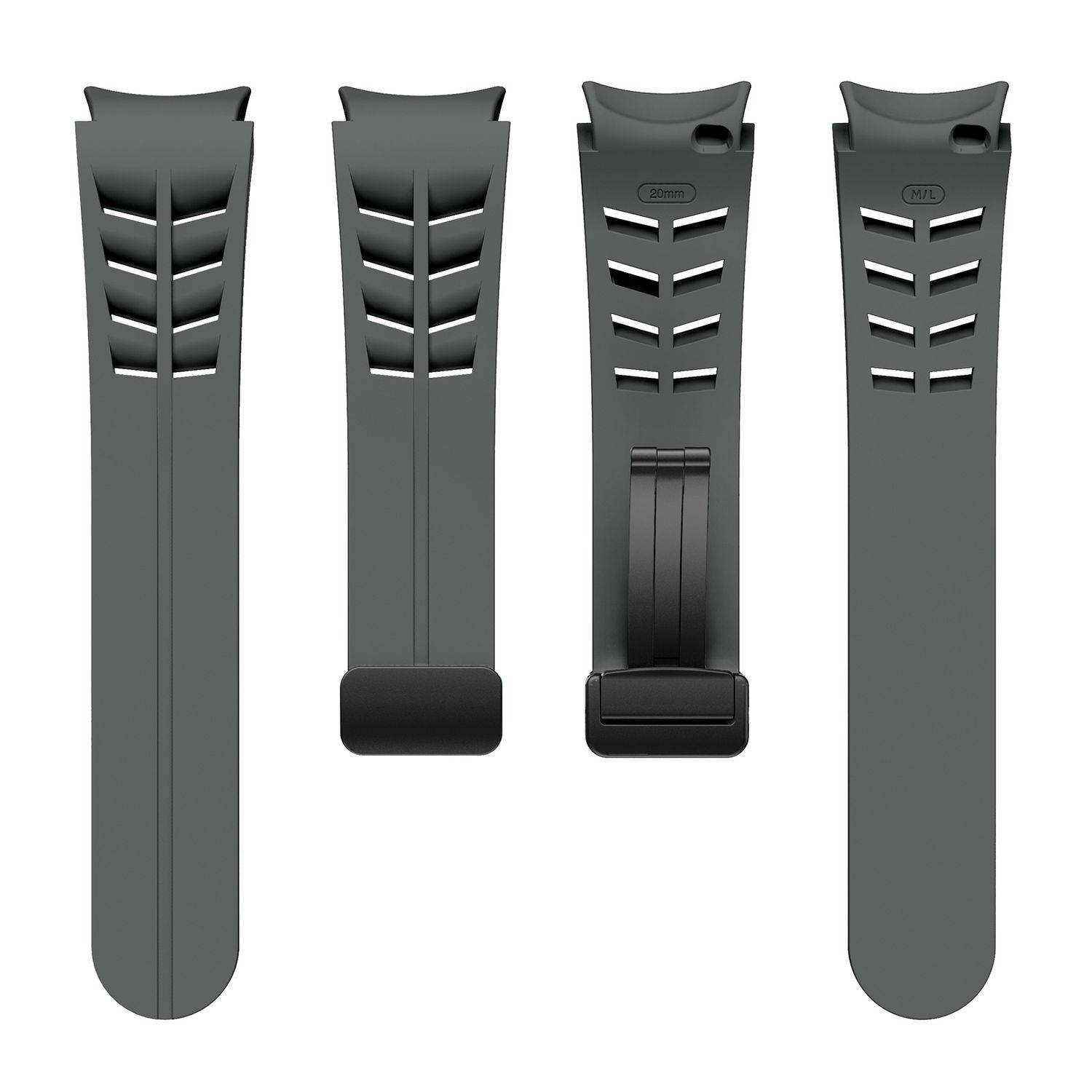 Für Samsung Galaxy Watch FE / 6 / 5 / 4 40mm Silikon Armband Grau