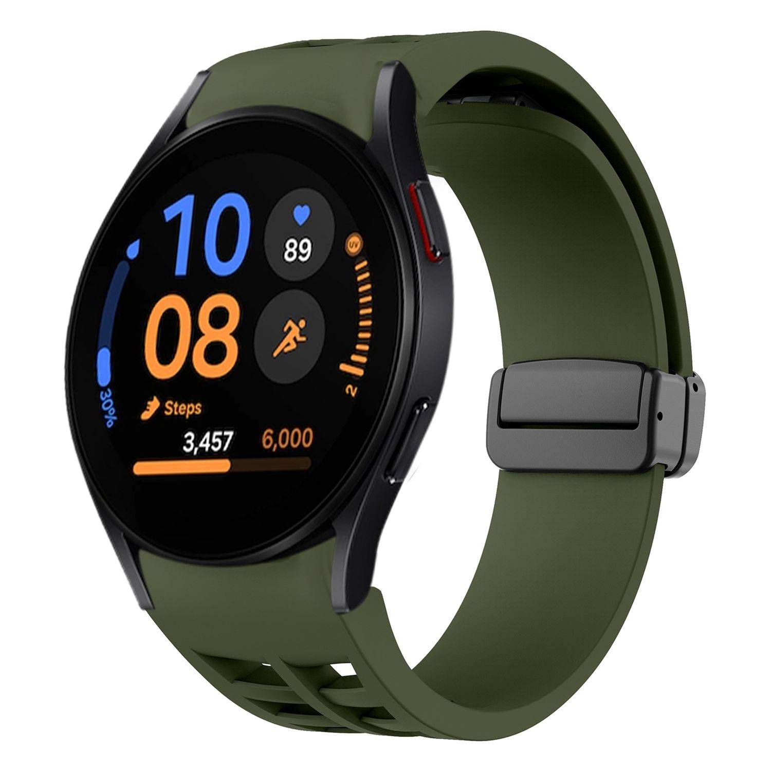 Für Samsung Galaxy Watch FE / 6 / 5 4 40mm Silikon Armband Dunkelgrün
