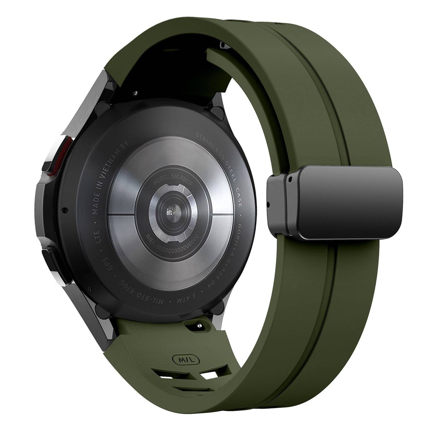 Für Samsung Galaxy Watch FE / 6 / 5 4 40mm Silikon Armband Dunkelgrün