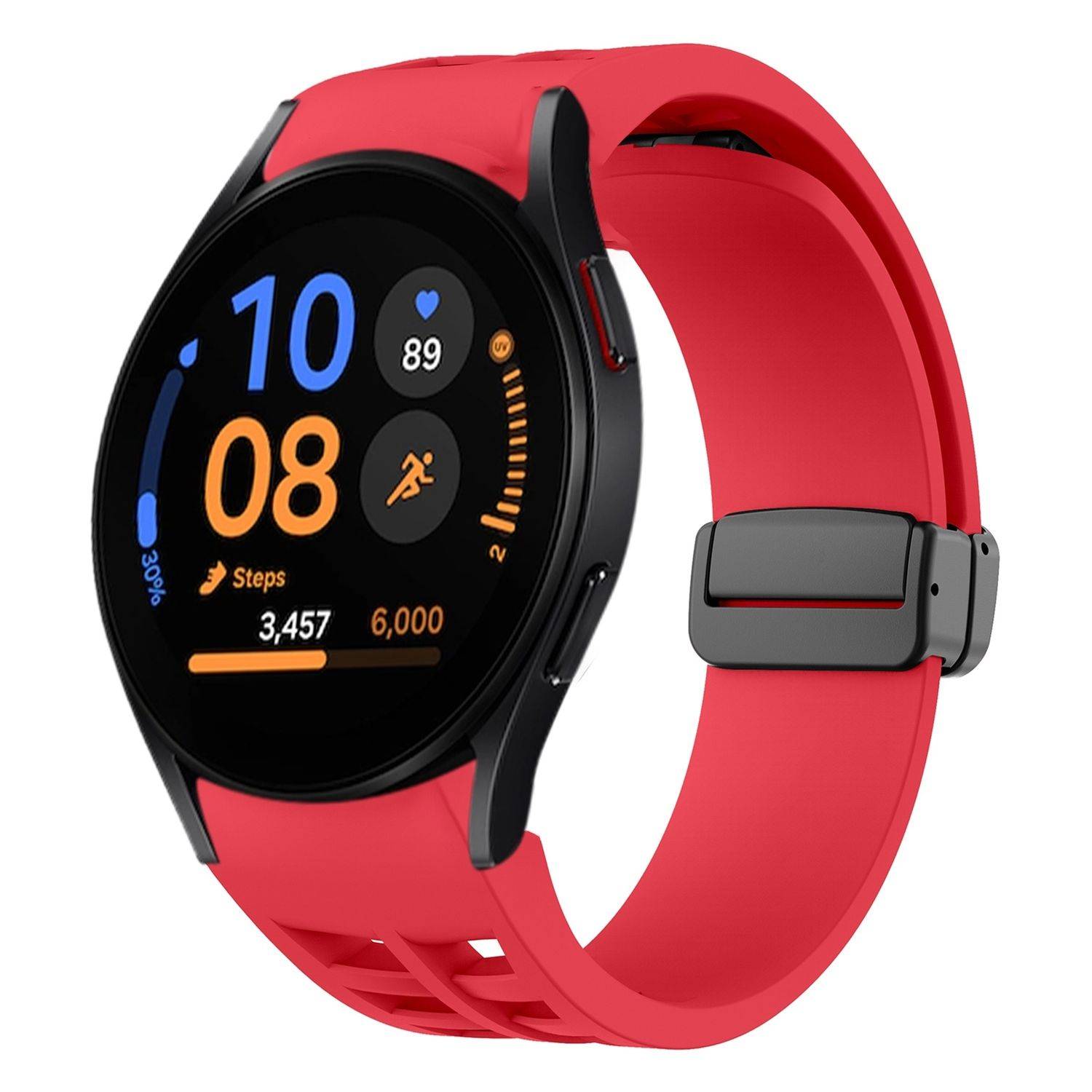 Für Samsung Galaxy Watch FE / 6 / 5 / 4 40mm Design Silikon Band Rot