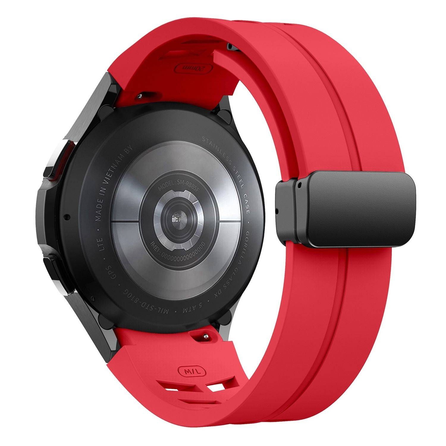 Für Samsung Galaxy Watch FE / 6 / 5 / 4 40mm Design Silikon Band Rot