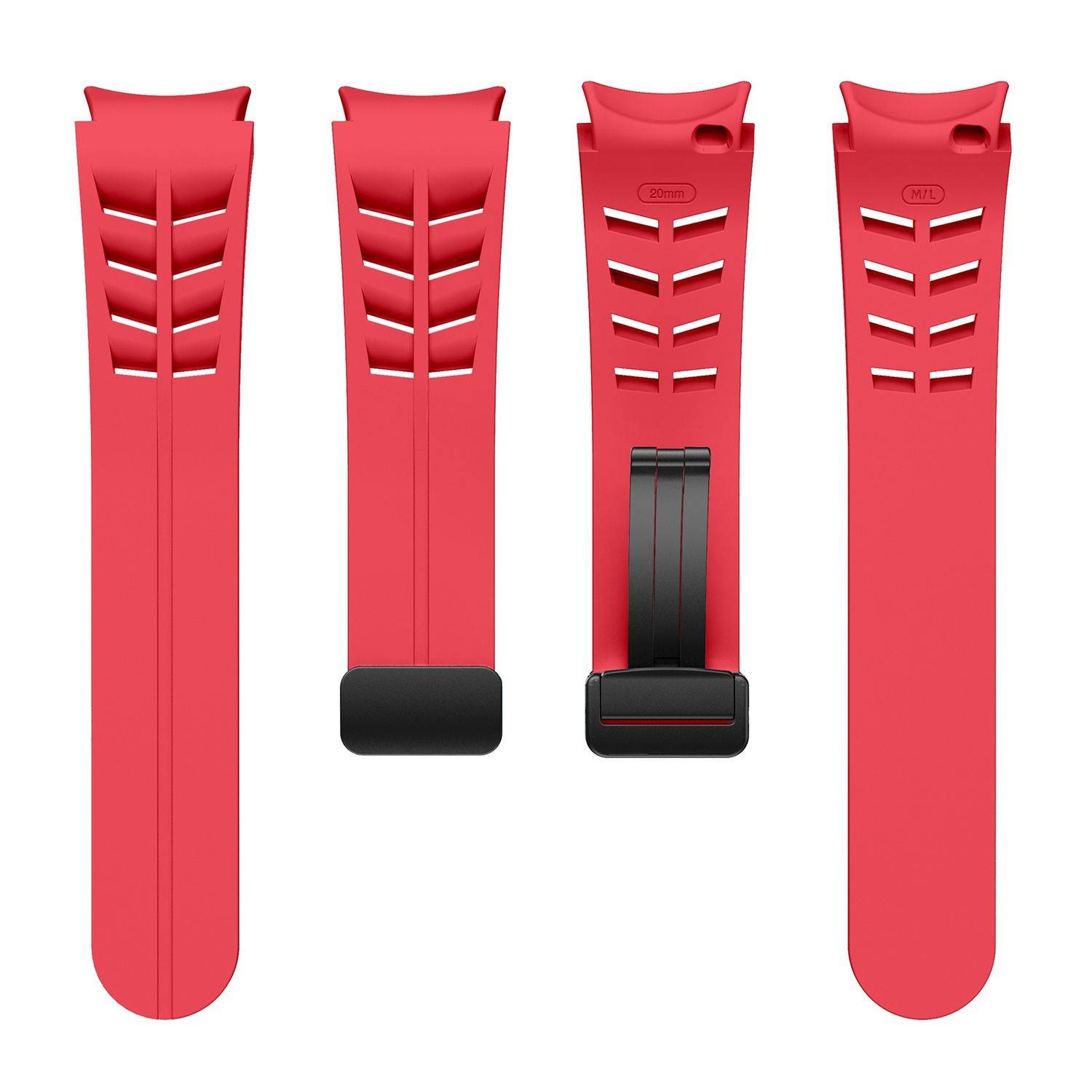 Für Samsung Galaxy Watch FE / 6 / 5 / 4 40mm Design Silikon Band Rot