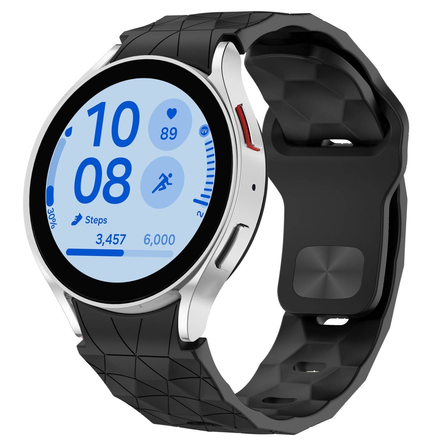 Für Samsung Galaxy Watch FE / 6 / 5 / 4 40mm Silikon Arm Band Schwarz
