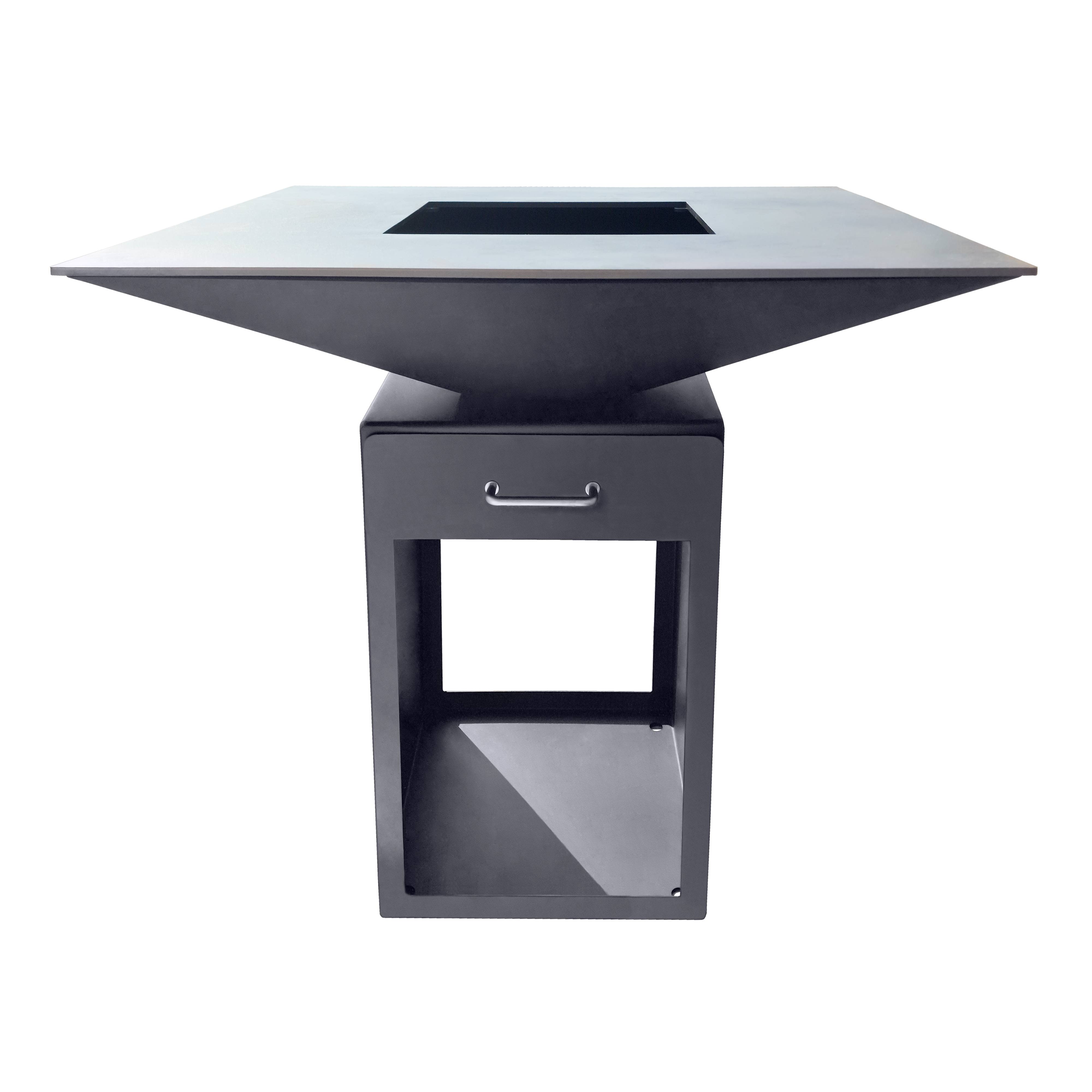 Dreamgarden Grill SQUARE Feuerplatte ohne Grillrost Feuerschale Feuerkorb Grillplatte Feuerstelle Grillring schwarz Feuerplattengrill BBQ