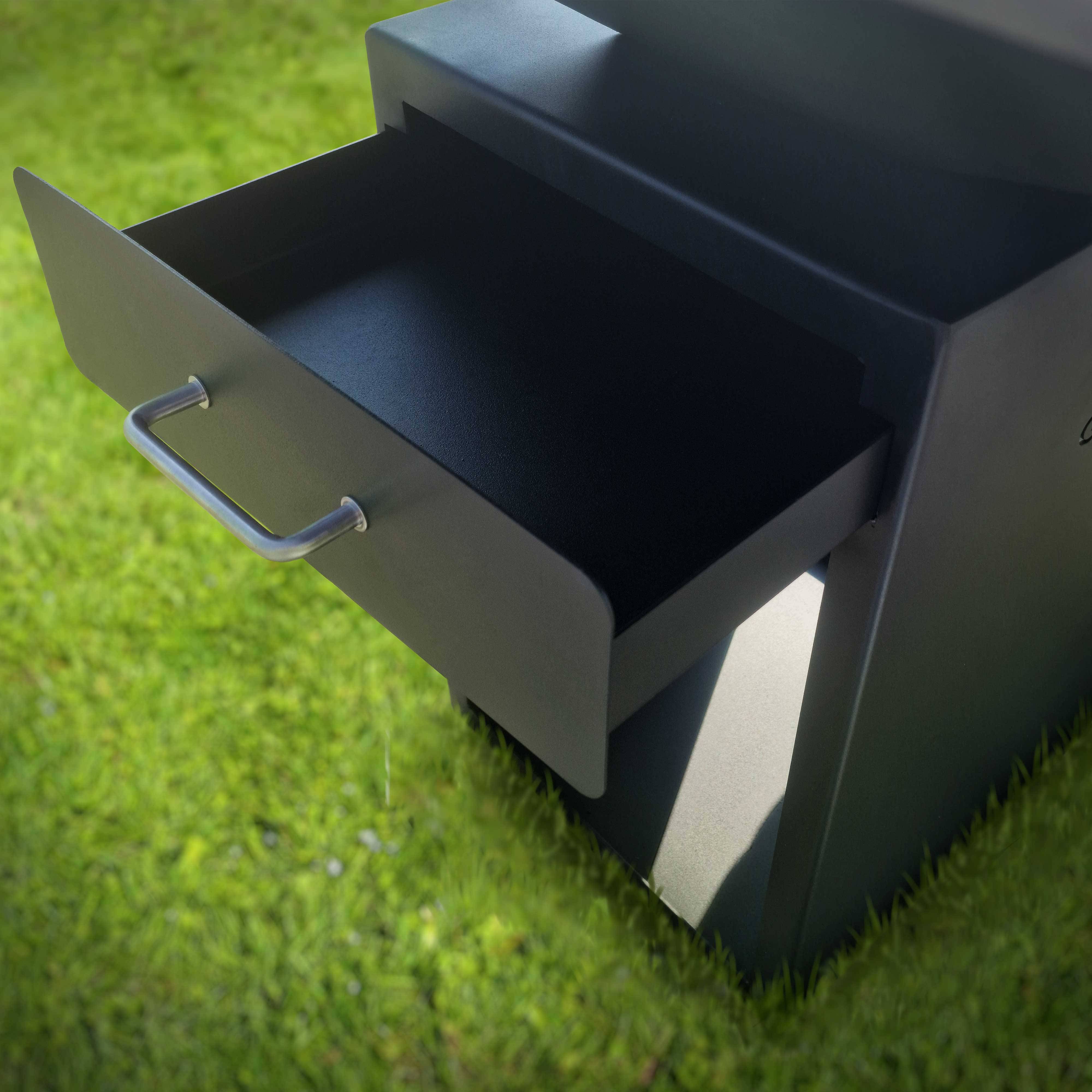 Dreamgarden Grill SQUARE Feuerplatte mit Grillrost Feuerschale Feuerkorb Grillplatte Feuerstelle Grillring schwarz Feuerplattengrill BBQ