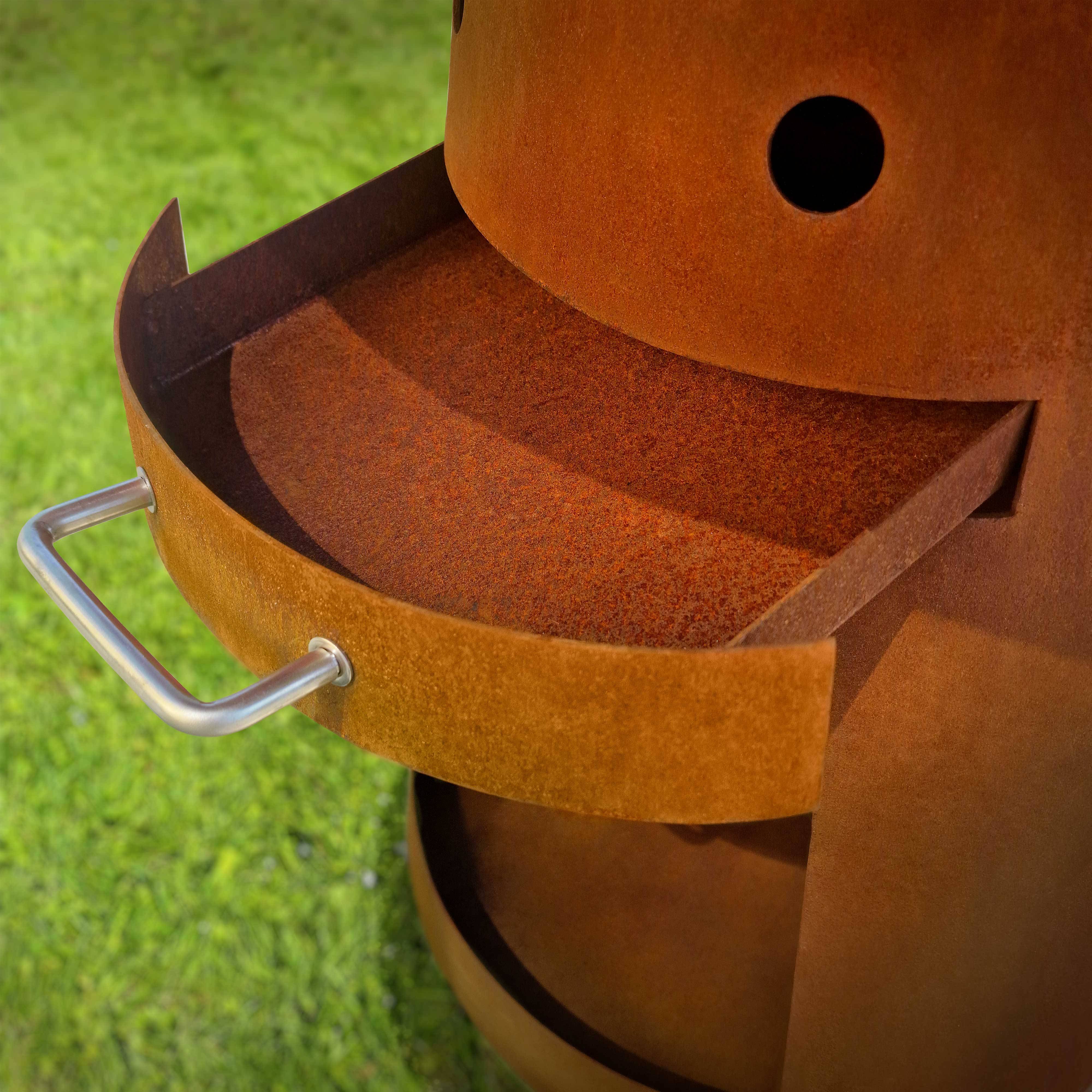 Dreamgarden Grill CIRCLE Feuerplatte mit Grillrost Feuerschale Feuerkorb Grillplatte Feuerstelle Grillring rostig Feuerplattengrill BBQ