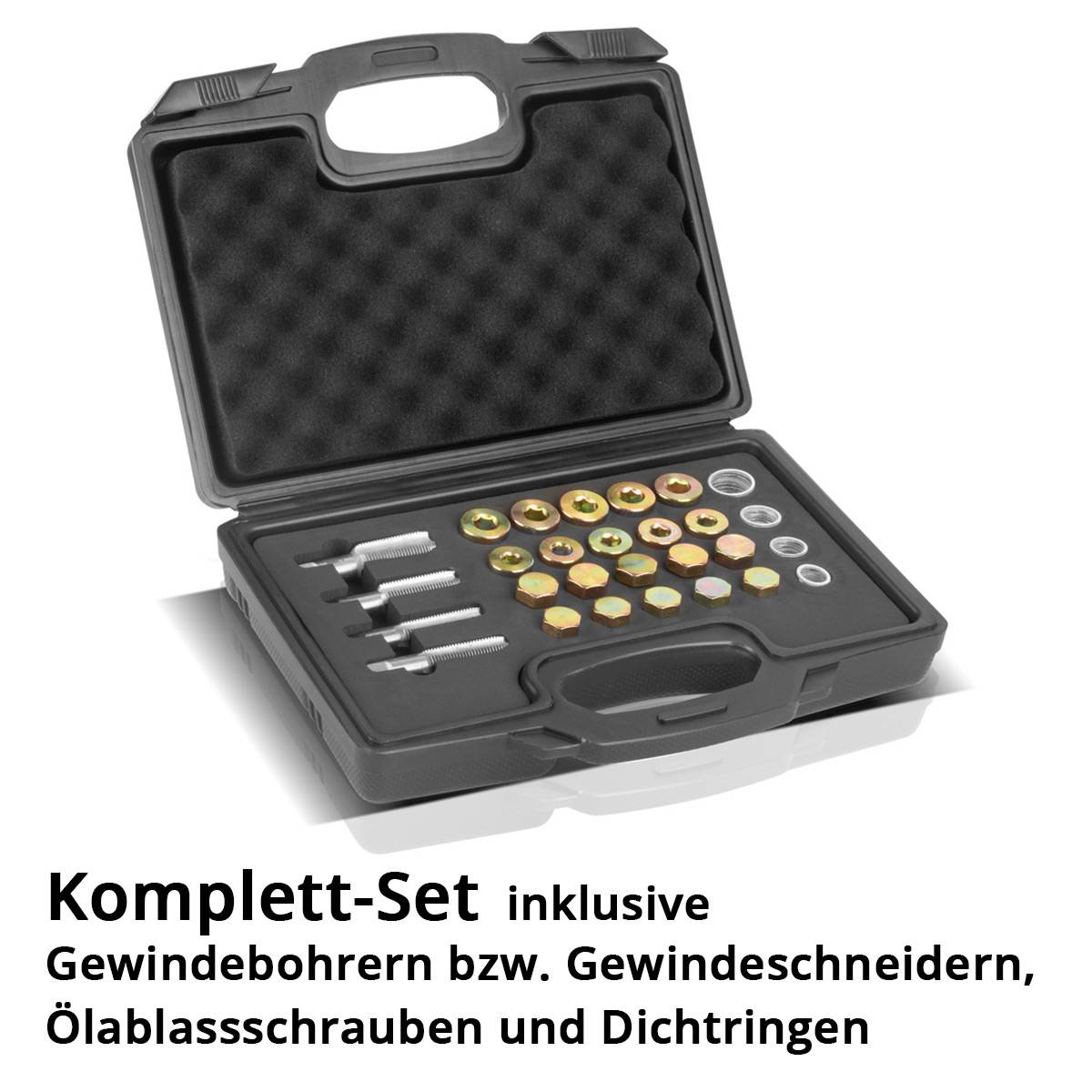STAHLWERK Ölablassschraube Reparatur Set 64 tlg. Reparatursatz Öl-Ablass-Gewinde