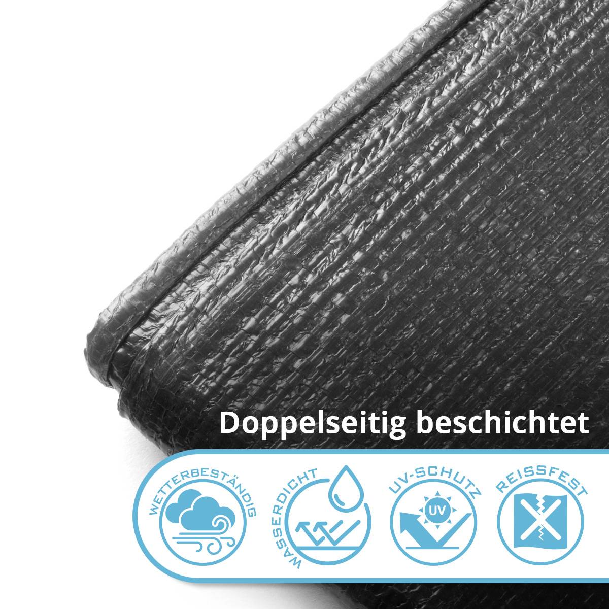 STAHLWERK Abdeckplane mit Ösen 3 x 4 m 260 g/m² wasserdichte Schutzplane