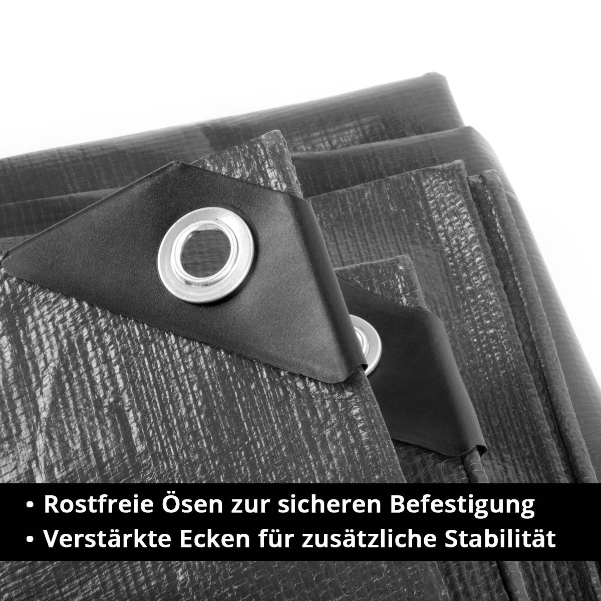 STAHLWERK Abdeckplane mit Ösen 2 x 3 m 260 g/m² wasserdichte Schutzplane
