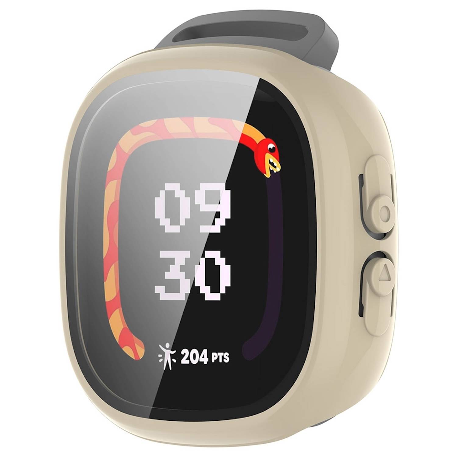 Für Fitbit Ace LTE Kunststoff PC Watch Hülle + Schutz Hart Glas Beige