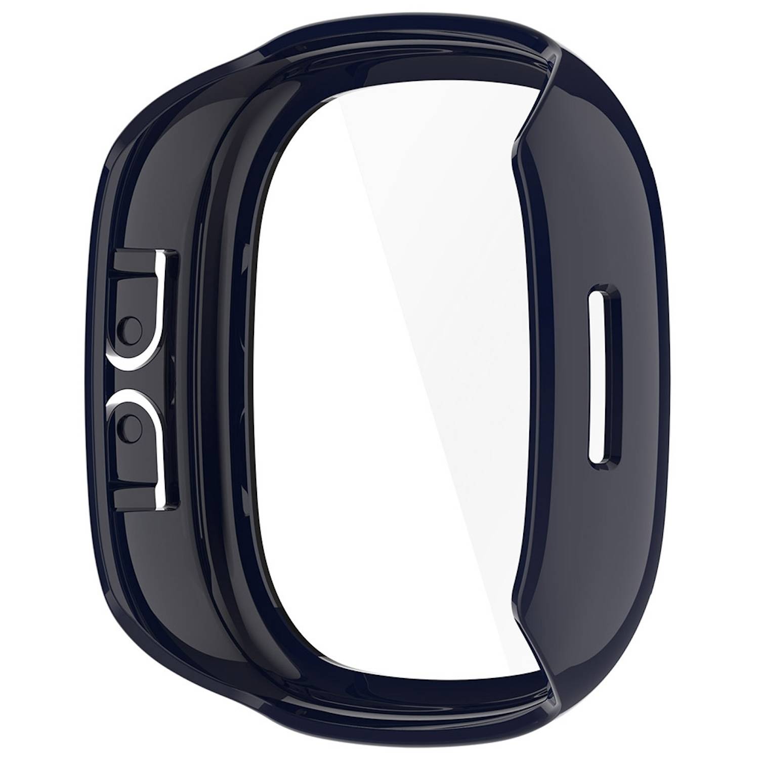 Für Fitbit Ace LTE Kunststoff PC Watch Hülle + Schutz Glas Dunkelblau