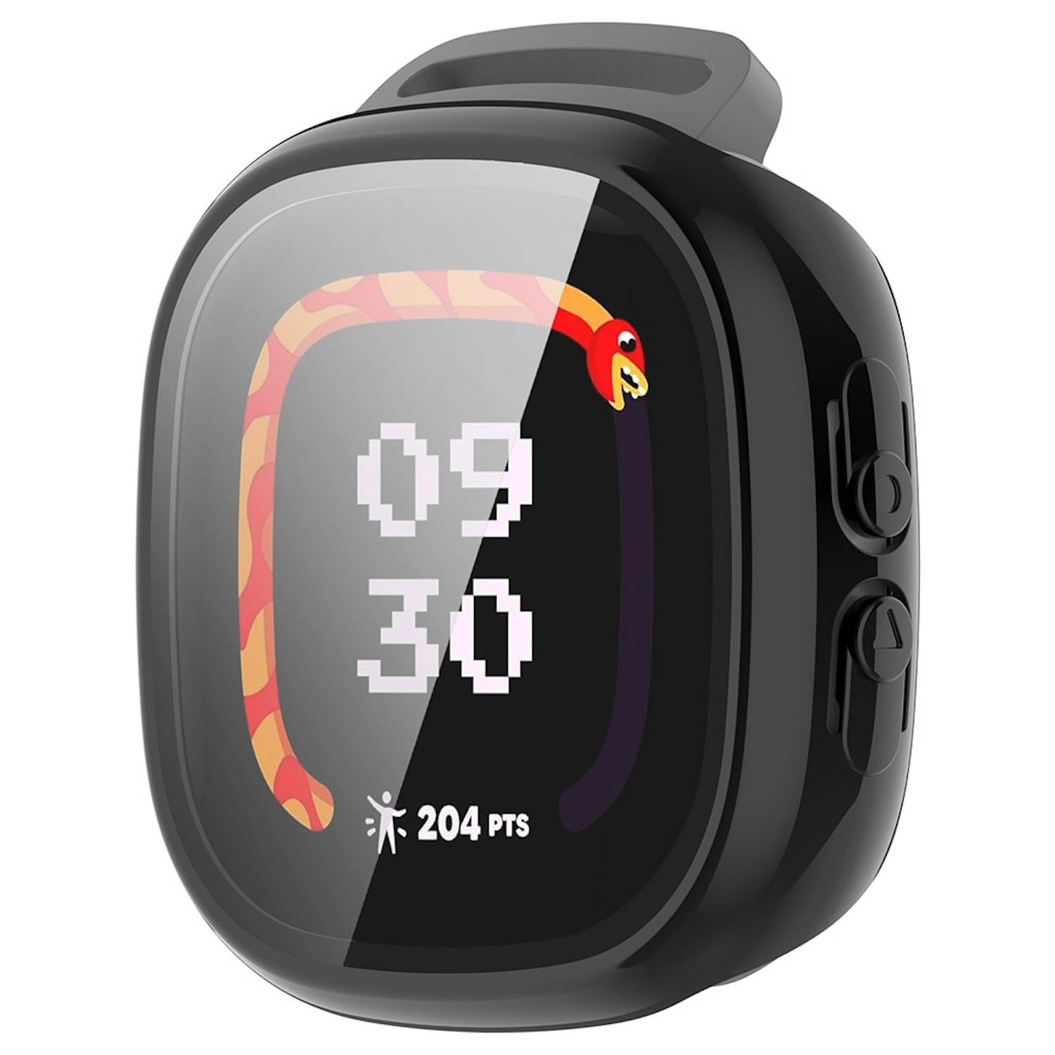 Für Fitbit Ace LTE Kunststoff PC Watch Hülle + Schutz Glas Schwarz