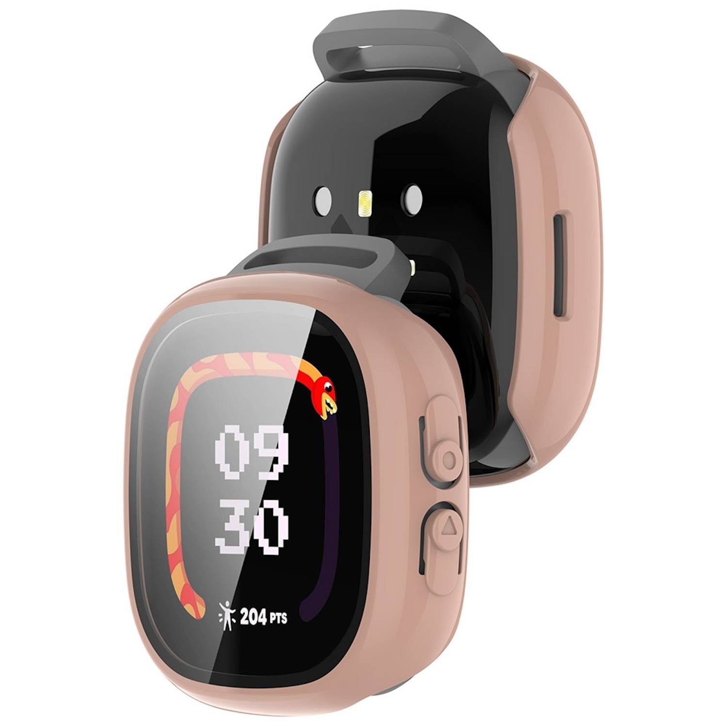 Für Fitbit Ace LTE Kunststoff PC Watch Hülle + Schutz Hart Glas Pink