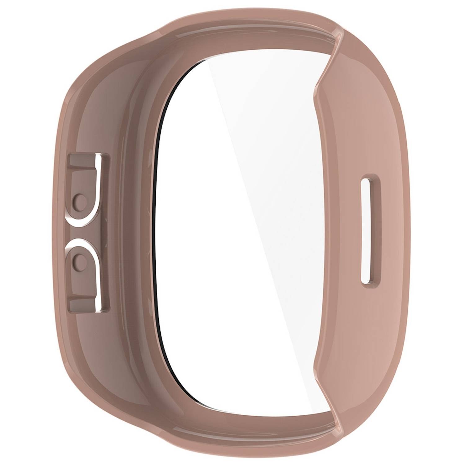 Für Fitbit Ace LTE Kunststoff PC Watch Hülle + Schutz Hart Glas Pink