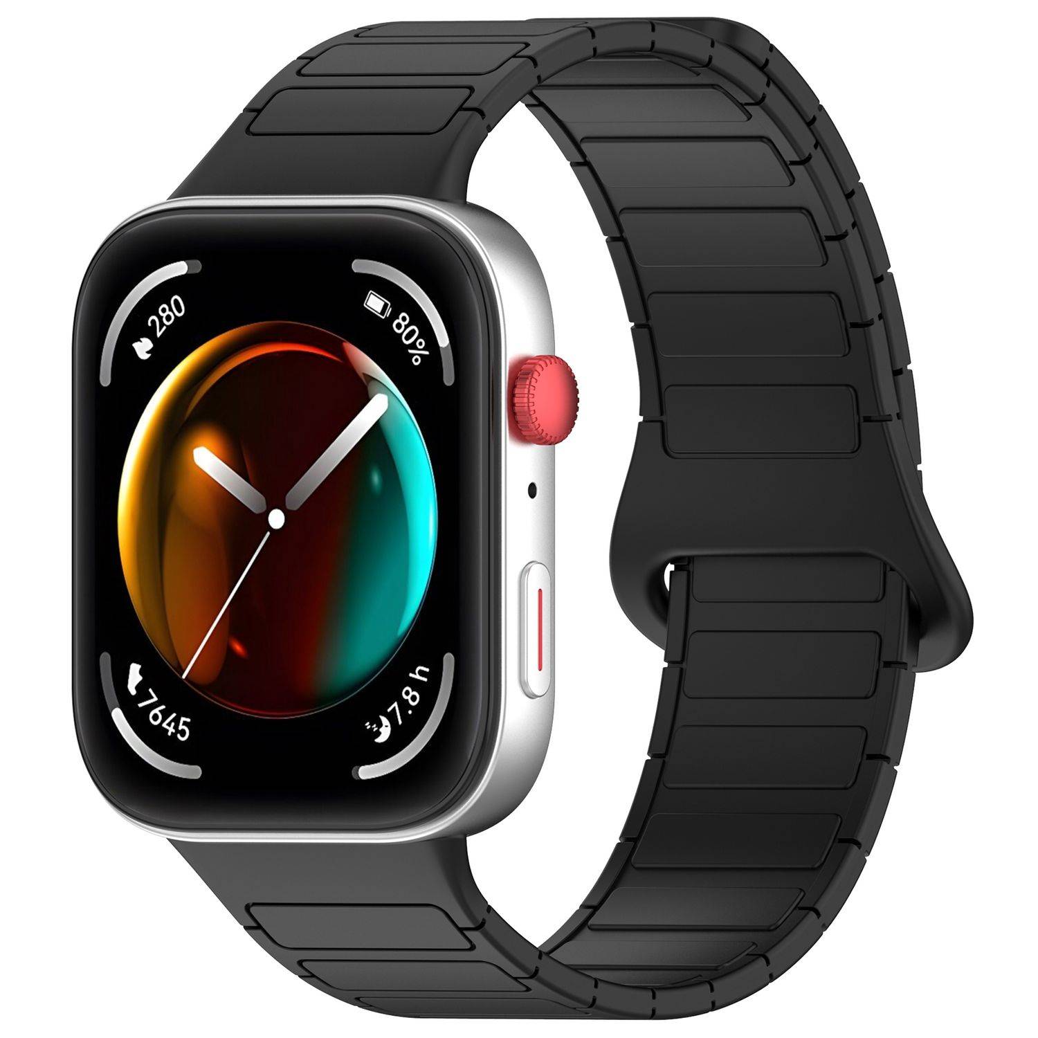 Für Huawei Watch Fit 3 Two Color Silikon Magnetisches Arm Band Schwarz